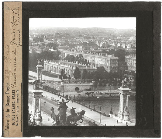 Panorama de Paris, France, photo ancienne plaque de verre, positif 8,5x10 cm