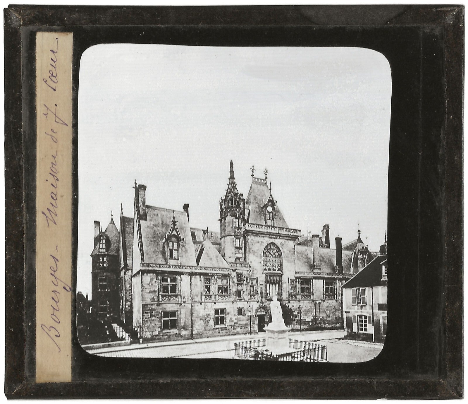 Palais Jacques Cœur, Bourges, photo ancienne plaque de verre, positif 8,5x10 cm