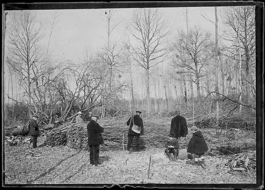 Plaque verre photo ancienne négatif noir et blanc 6x9 cm hommes chasse France - La Boutique Du Tirage 