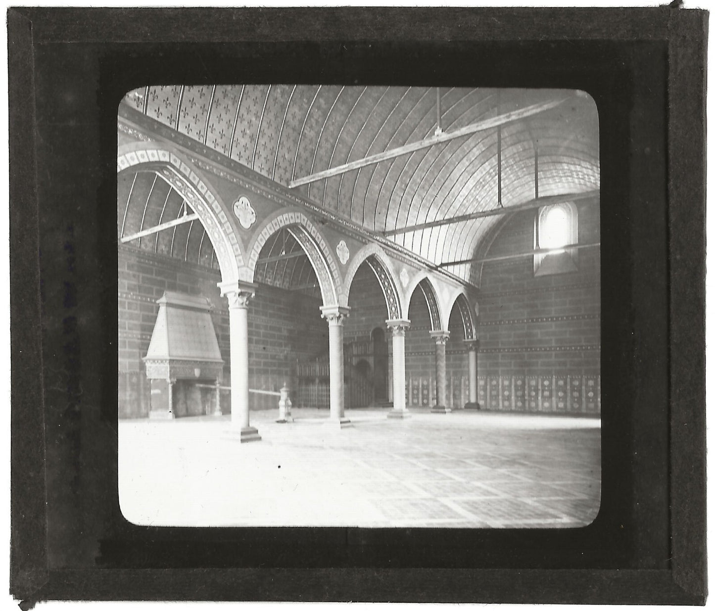Château Royal de Blois, salle, photo ancienne plaque de verre, positif 8,5x10 cm