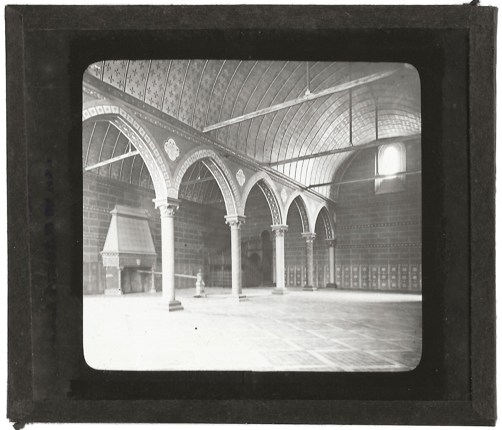 Château Royal de Blois, salle, photo ancienne plaque de verre, positif 8,5x10 cm
