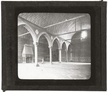 Château Royal de Blois, salle, photo ancienne plaque de verre, positif 8,5x10 cm