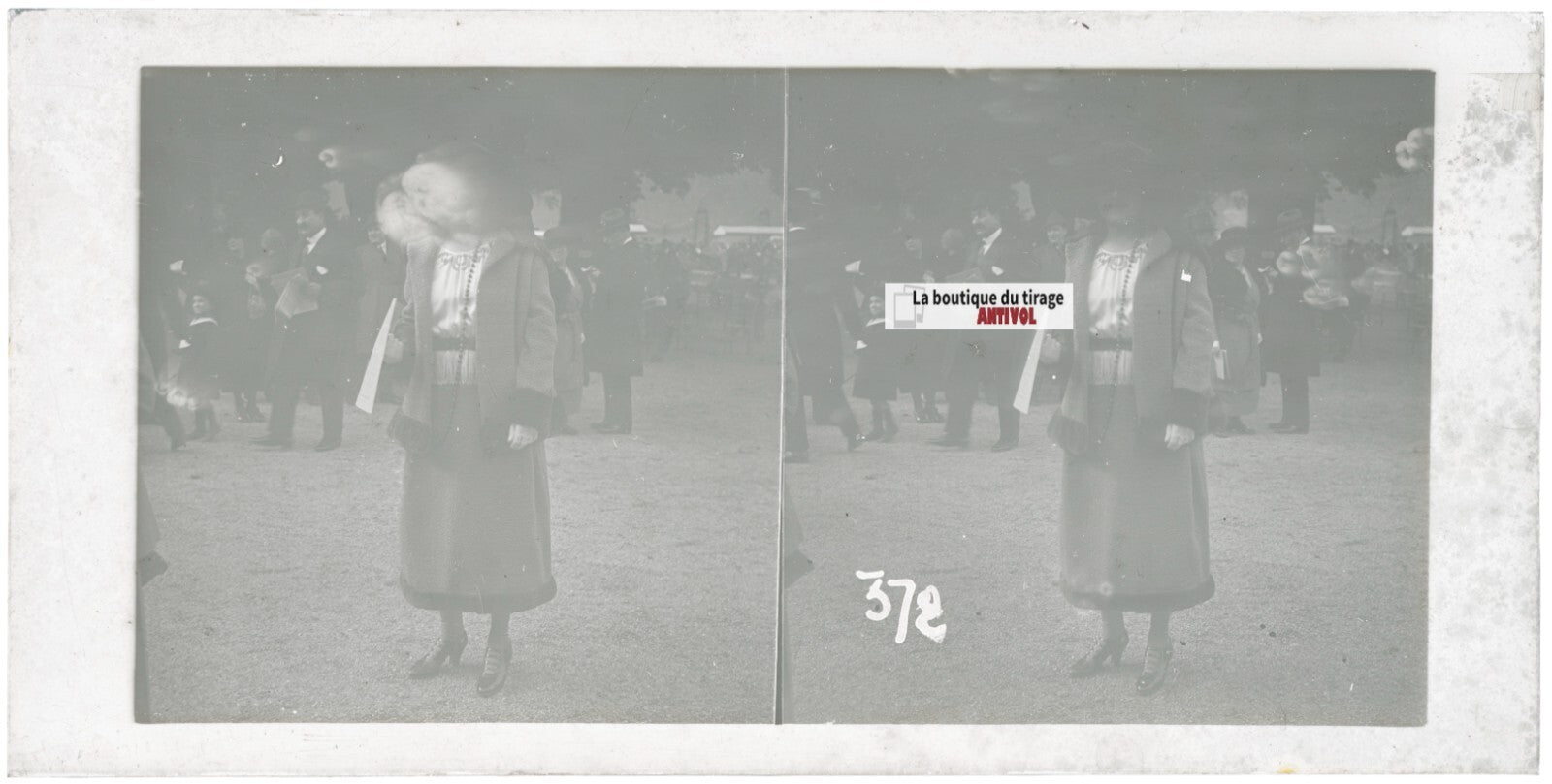 Hippodrome de Longchamp, Paris, stéréoscopie plaque verre, positif 8,5x17 cm