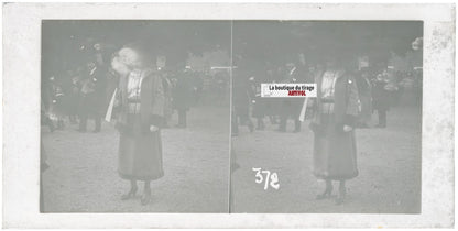 Hippodrome de Longchamp, Paris, stéréoscopie plaque verre, positif 8,5x17 cm