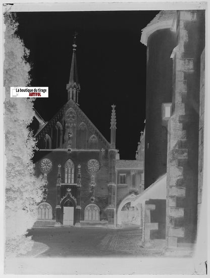 Abbaye de Lichtenthal, Plaque verre photo, négatif noir & blanc 9x12 cm