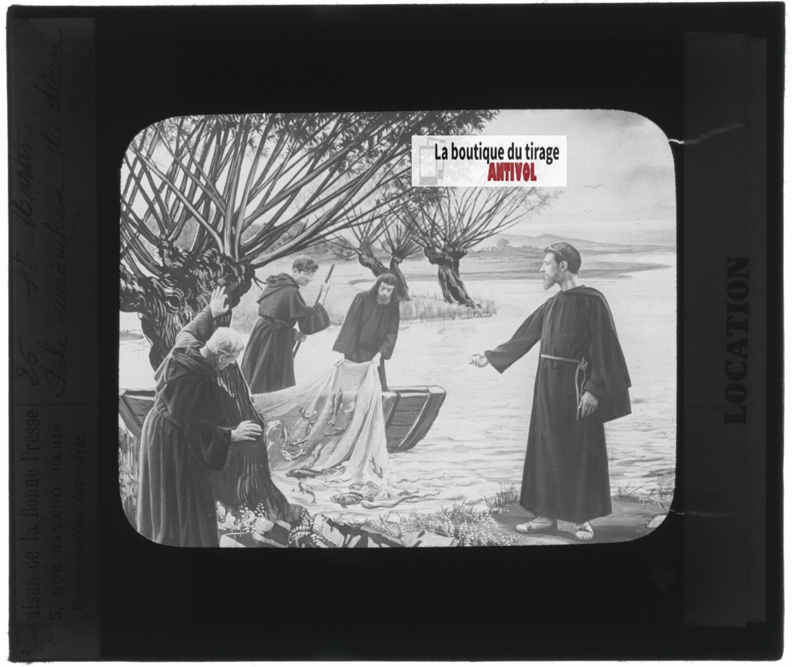 Saint-Martin, photo ancienne plaque verre, noir et blanc, positif 8,5x10 cm