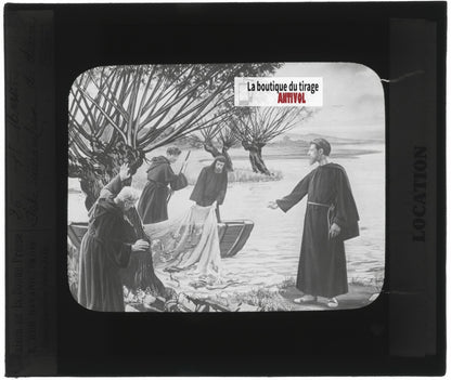 Saint-Martin, photo ancienne plaque verre, noir et blanc, positif 8,5x10 cm