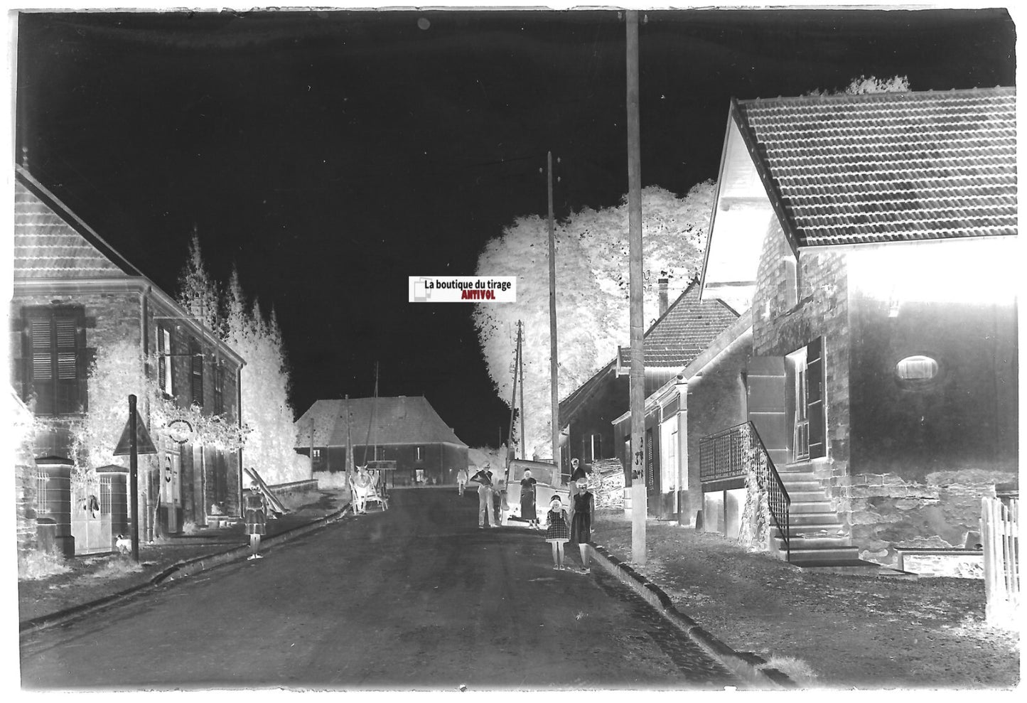 Mont-sous-Vaudrey, Jura, Plaque verre photo, négatif noir & blanc 10x15 cm