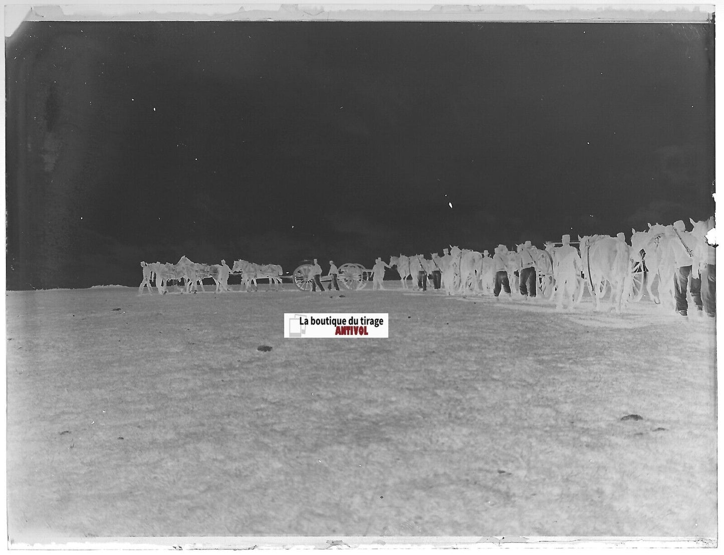 Camp militaire Meucon, Plaque verre photo ancienne, négatif noir & blanc 9x12 cm