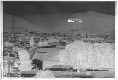 Oyonnax, Plaque verre photo ancienne, négatif noir & blanc 10x15 cm France