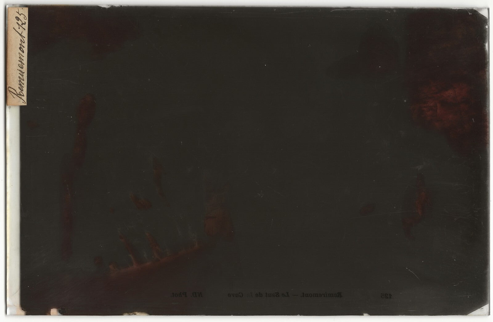 Remiremont, Saut de la Cuve, Plaque verre photo, négatif noir & blanc 13x21 cm