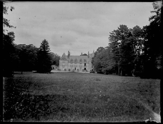 Plaque verre photo négatif 9x12 cm Château de la Martinerie, Neuvy-le-Roi France