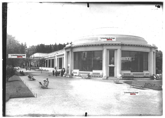 Plaque verre photo ancienne positif noir et blanc 13x18 cm Vittel Vosges eau