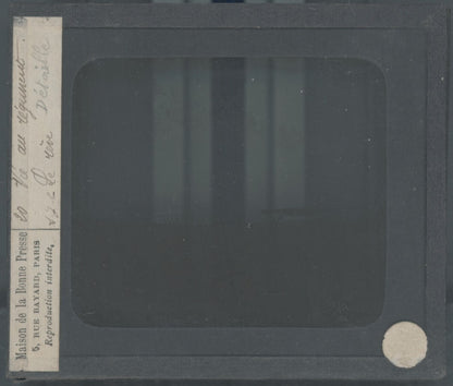 Régiment, guerre, dessin, plaque verre, noir & blanc, positif 8,5x10 cm