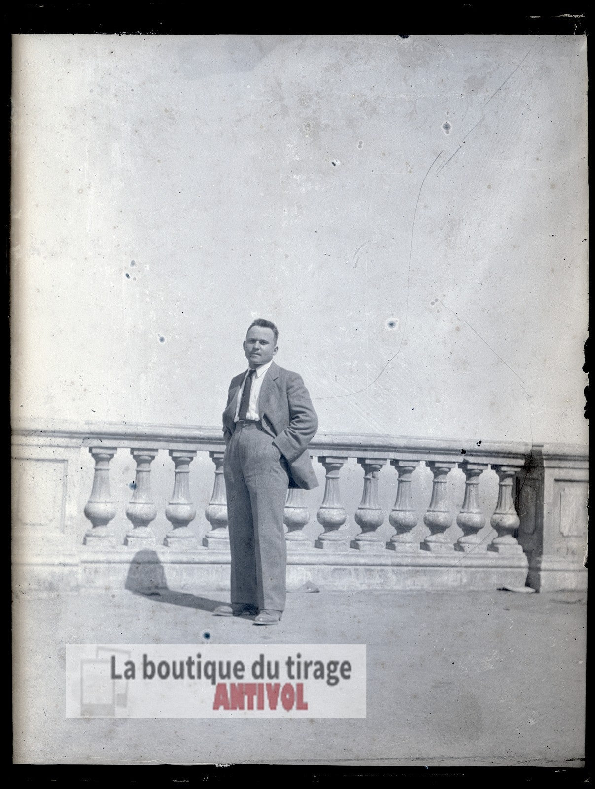Portrait homme, Oran, Algérie, plaque verre, photo ancienne, négatif 9x12 cm