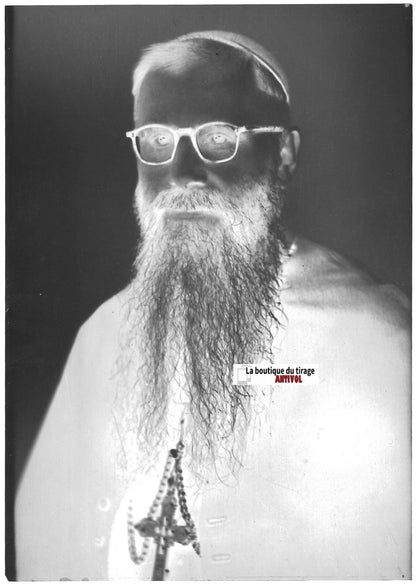 Evêque Weber Strasbourg, Plaque verre photo, négatif noir & blanc 10x15 cm