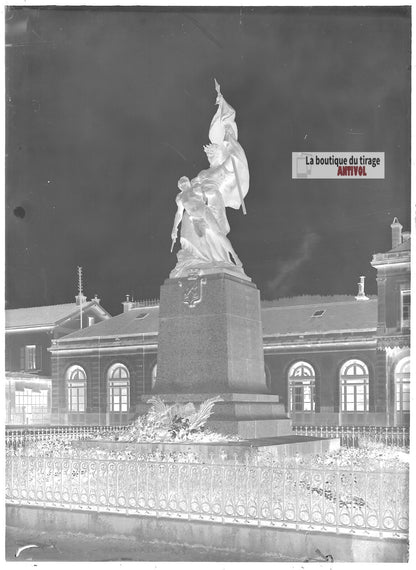 Plaque verre photo ancienne négatif noir et blanc 13x18 cm Remiremont France