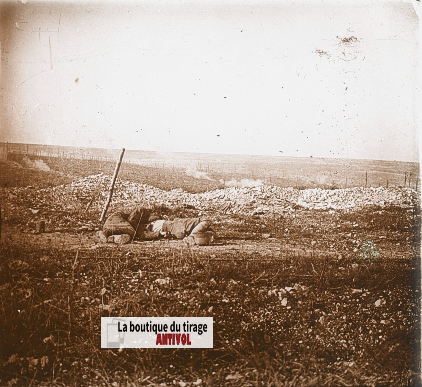 Côte du Poivre, soldats WW1 guerre, plaque verre, photo ancienne stéréo 6x13 cm