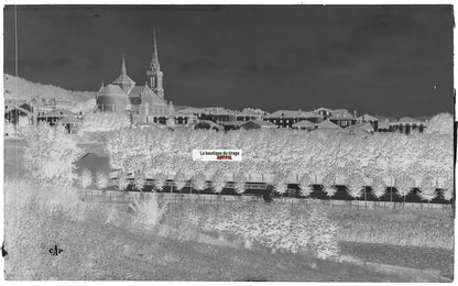 Plaque verre, photo négatif noir & blanc 9x14 cm, Hasparren, Pays Basque, France