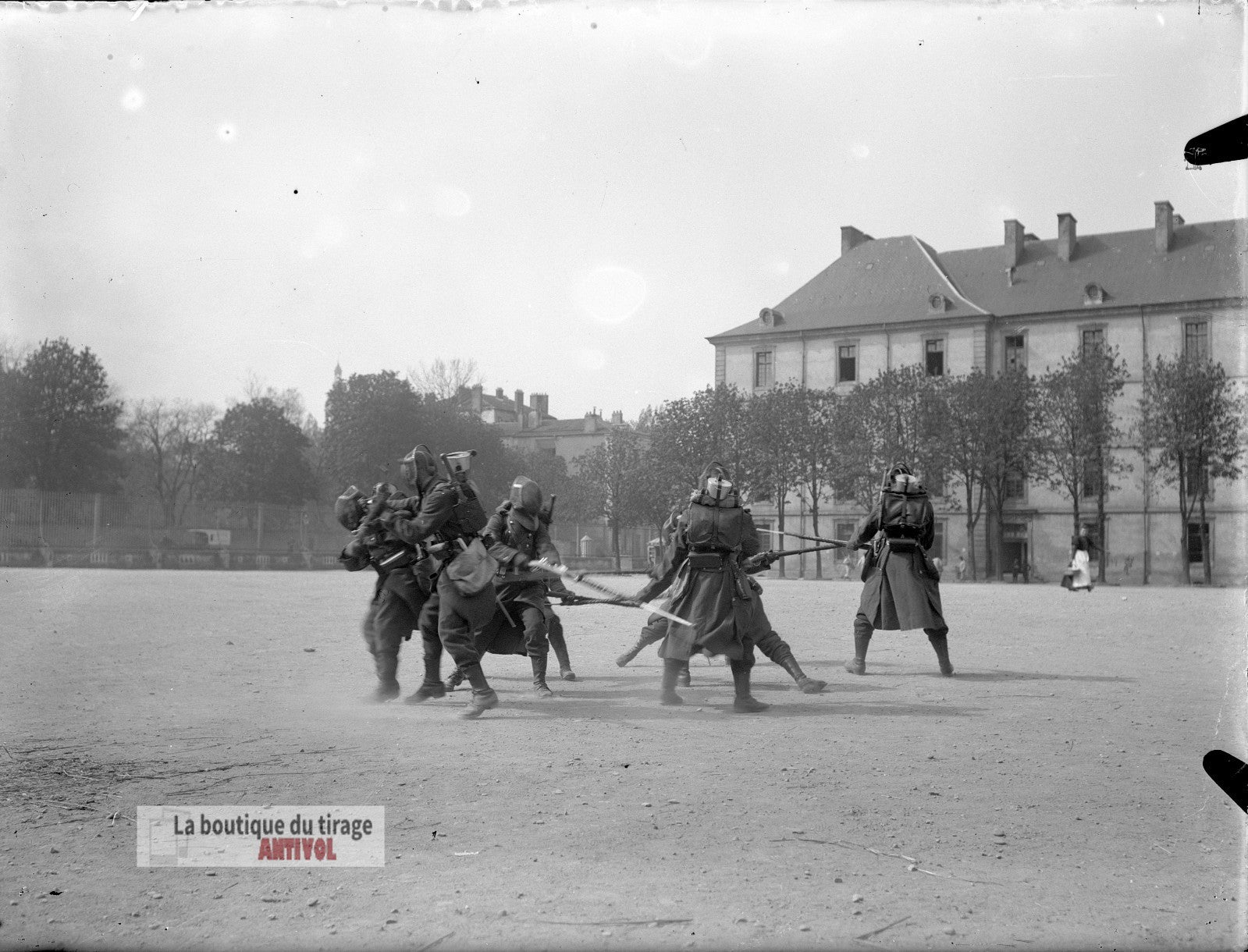 Caserne militaire Thiry, Nancy, plaque verre, photo ancienne, négatif 9x12 cm