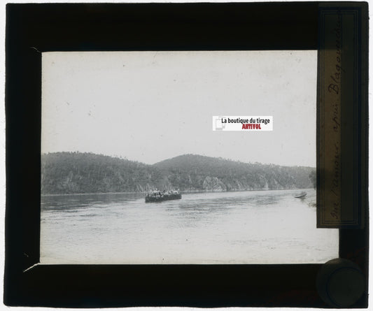 Blagovechtchensk, Russie, photo plaque verre, noir & blanc, positif 8,5x10 cm