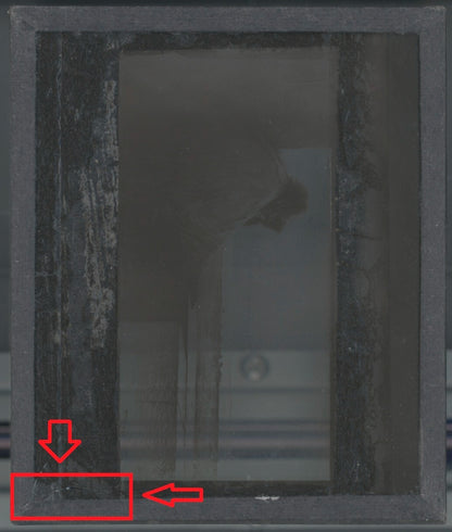 Luc, scène religieuse, dessin peinture plaque de verre, positif 8,5x10 cm