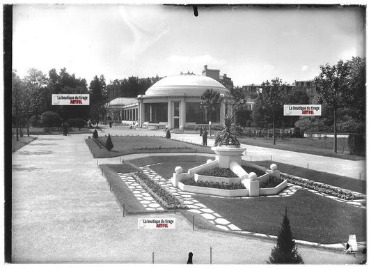 Plaque verre photo ancienne positif noir et blanc 13x18 cm Vittel therme Vosges