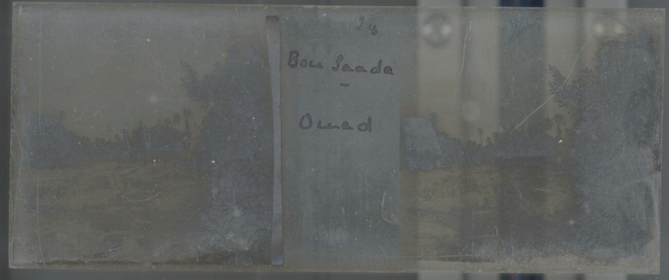 Bou Saâda, Algérie, Plaque verre stéréoscopie, positif noir & blanc 4,5x10,7 cm