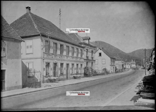 Plaque verre photo ancienne négatif noir et blanc 13x18 cm Niederbronn les Bains