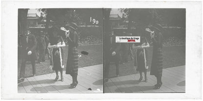 Hippodrome de Longchamp, Paris, plaque verre stéréoscopique, positif 8,5x17 cm