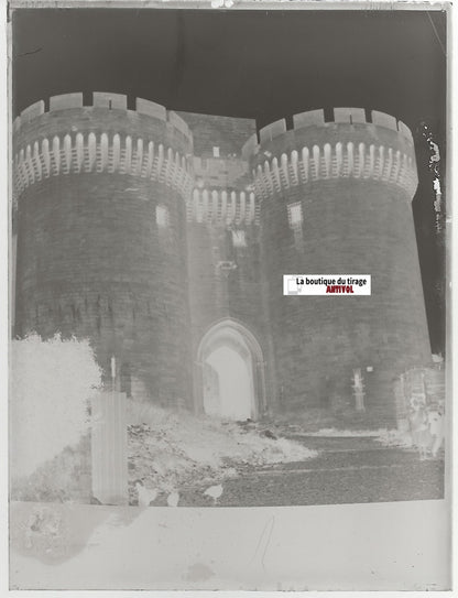 Saint-André, Villeneuve-lès-Avignon, Plaque verre, négatif noir & blanc 9x12 cm