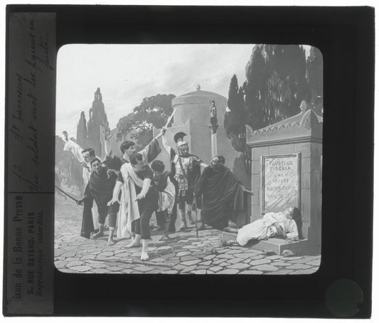 Tarcisius de Rome, Italie, dessin, photo plaque de verre, positif 8,5x10 cm