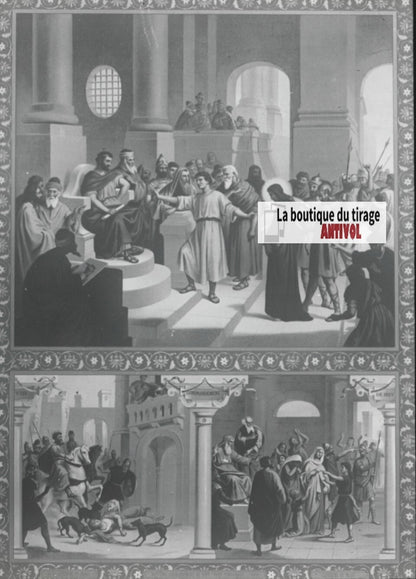 Scène religieuse, catéchisme, dessin peinture, plaque verre, positif 8,5x10 cm