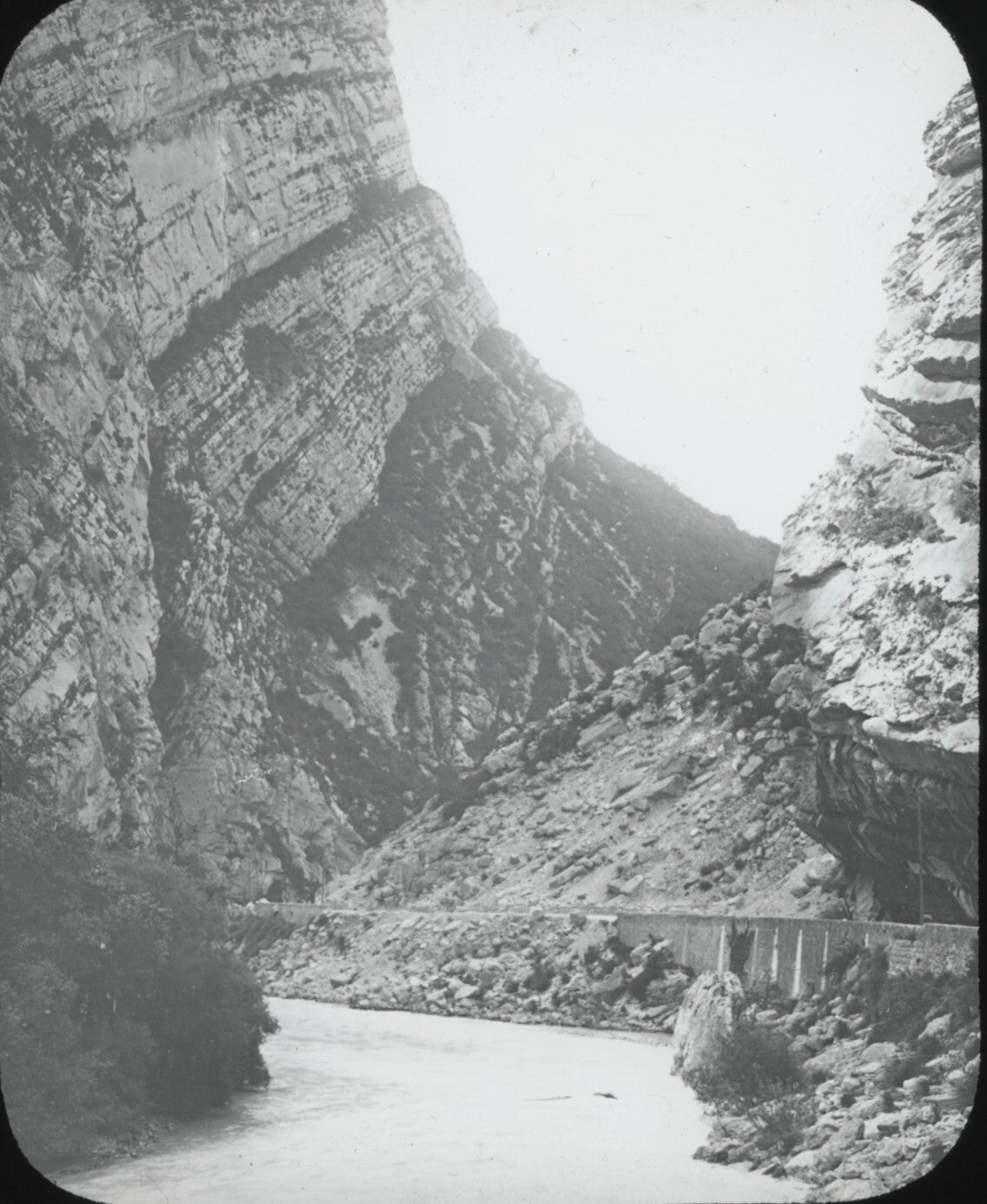 Gorges du Verdon, paysage, photo ancienne plaque de verre, positif 8,5x10 cm