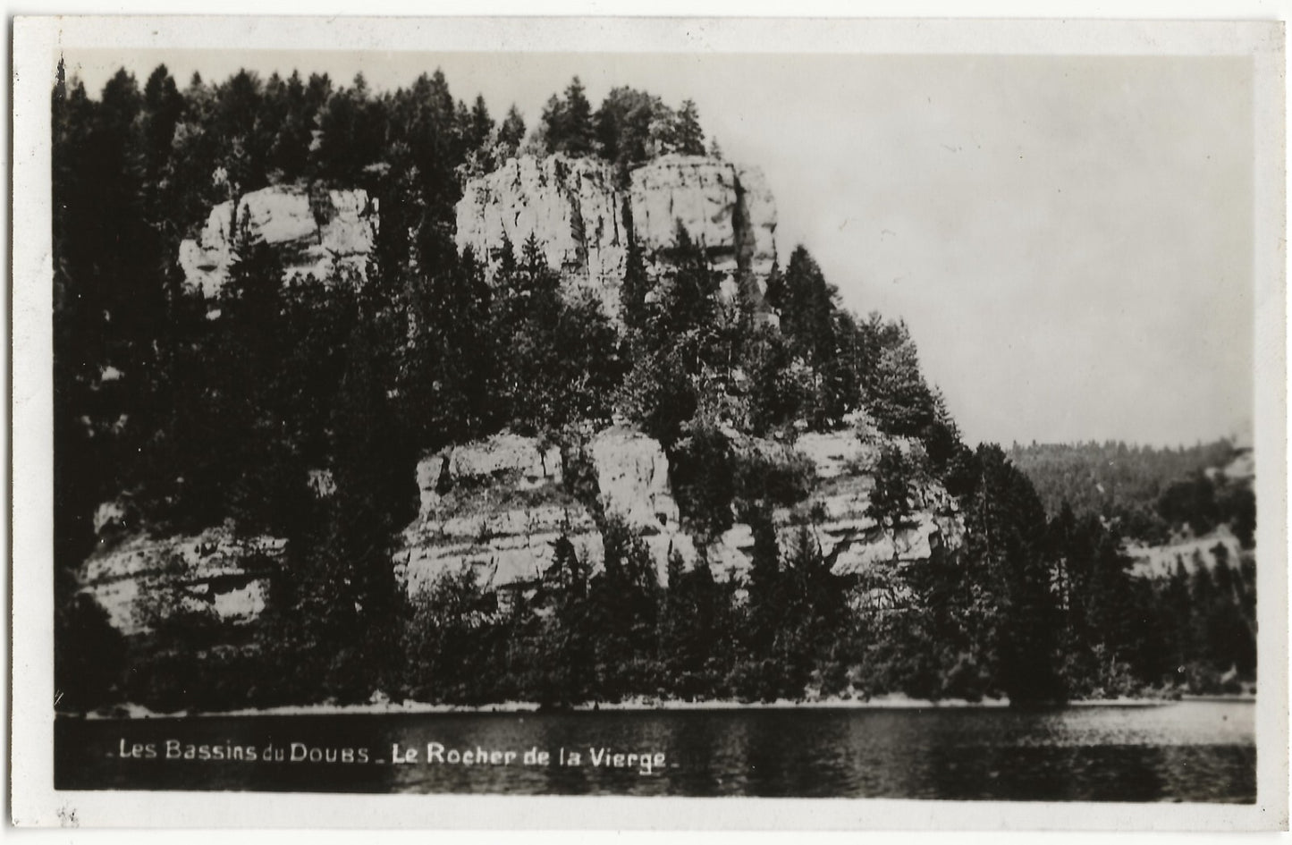 Plaque verre photo négatif noir & blanc 9x14 cm, Rocher de la Vierge, Doubs