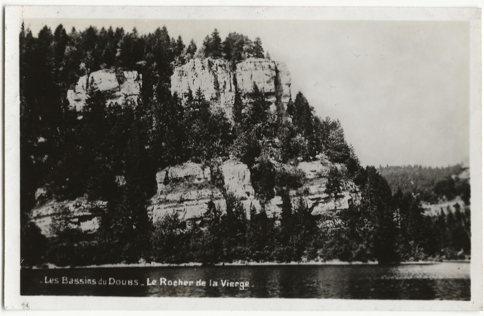 Plaque verre photo négatif noir & blanc 9x14 cm, Rocher de la Vierge, Doubs