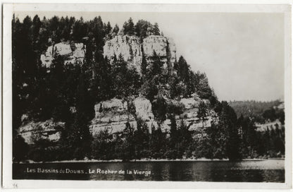 Plaque verre photo négatif noir & blanc 9x14 cm, Rocher de la Vierge, Doubs