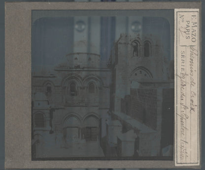 Église du Saint-Sépulcre, photo plaque verre, noir & blanc, positif 8,5x10 cm