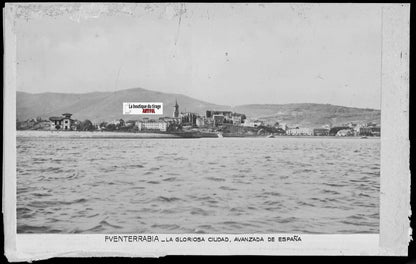 Plaque verre photo vintage négatif noir & blanc 9x14 cm Fuenterrabia 0914039