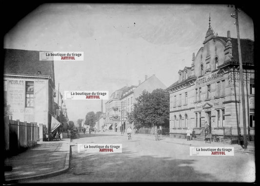 Plaque verre photo ancienne négatif noir et blanc 13x18 cm Saint-Louis