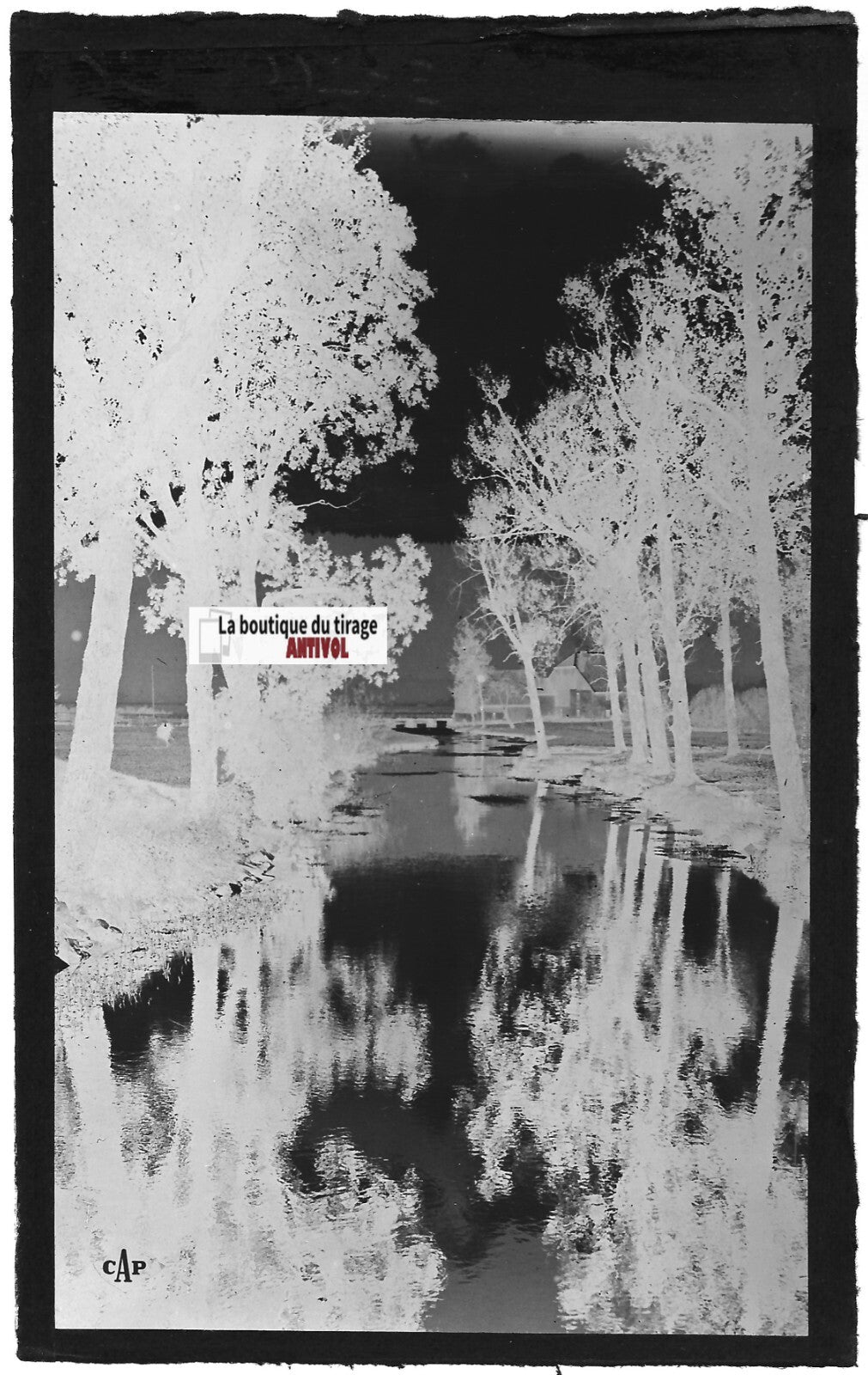 Plaque verre photo ancienne, négatif noir & blanc 9x14 cm, Mouthe Doubs France