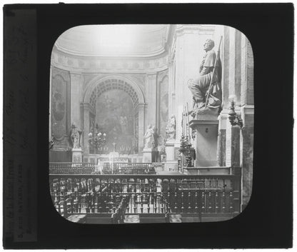Eglise Saint-Roch, Paris, photo ancienne plaque verre, positif 8,5x10 cm