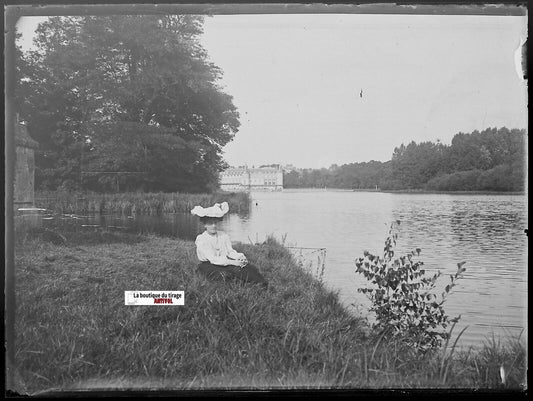 Château de Rambouillet, Plaque verre photo, négatif noir & blanc 9x12 cm France