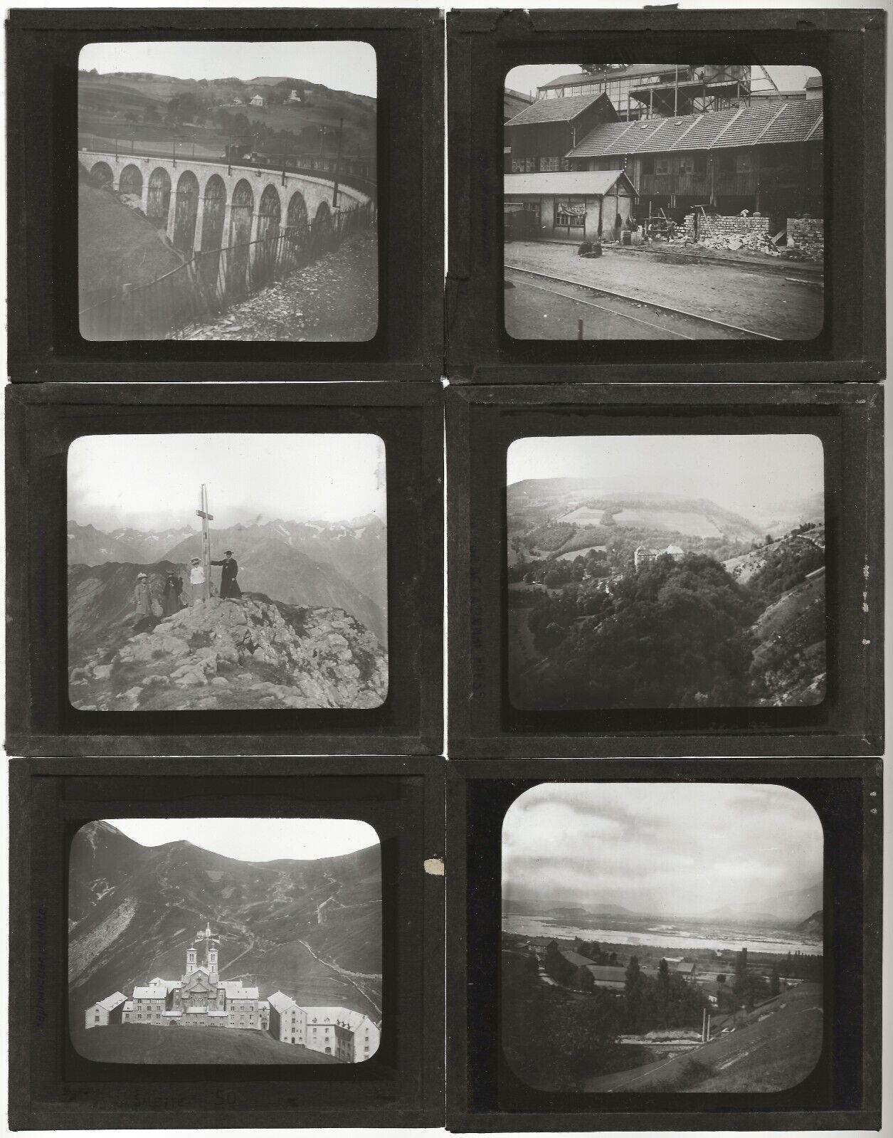 Grenoble, La Salette Vizille, photos plaques de verre, lot 10 positifs 8,5x10 cm