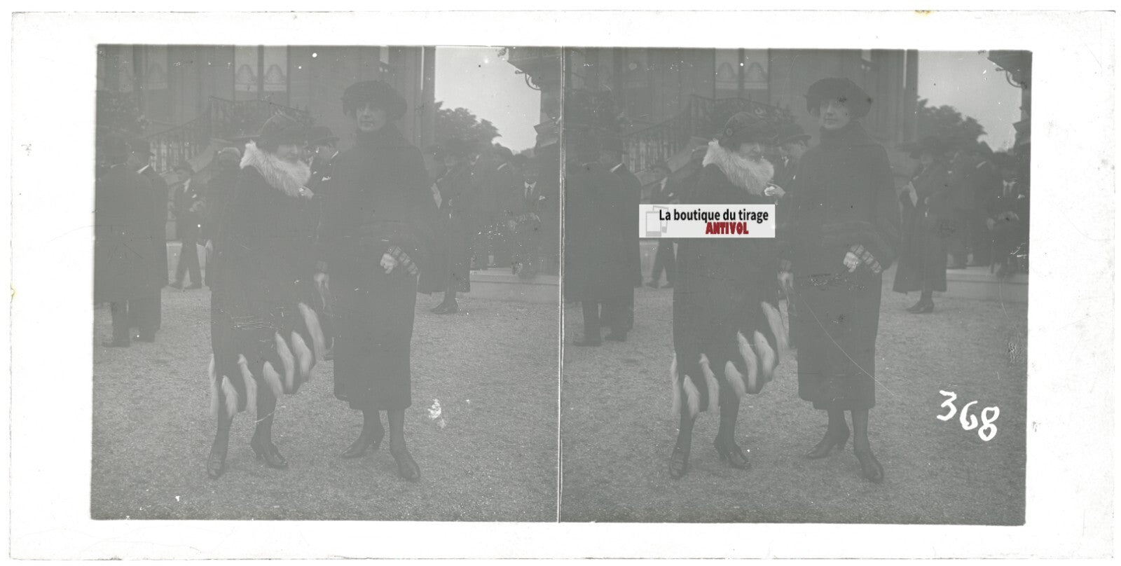 Hippodrome de Longchamp, Paris, plaque verre stéréoscopique, positif 8,5x17 cm