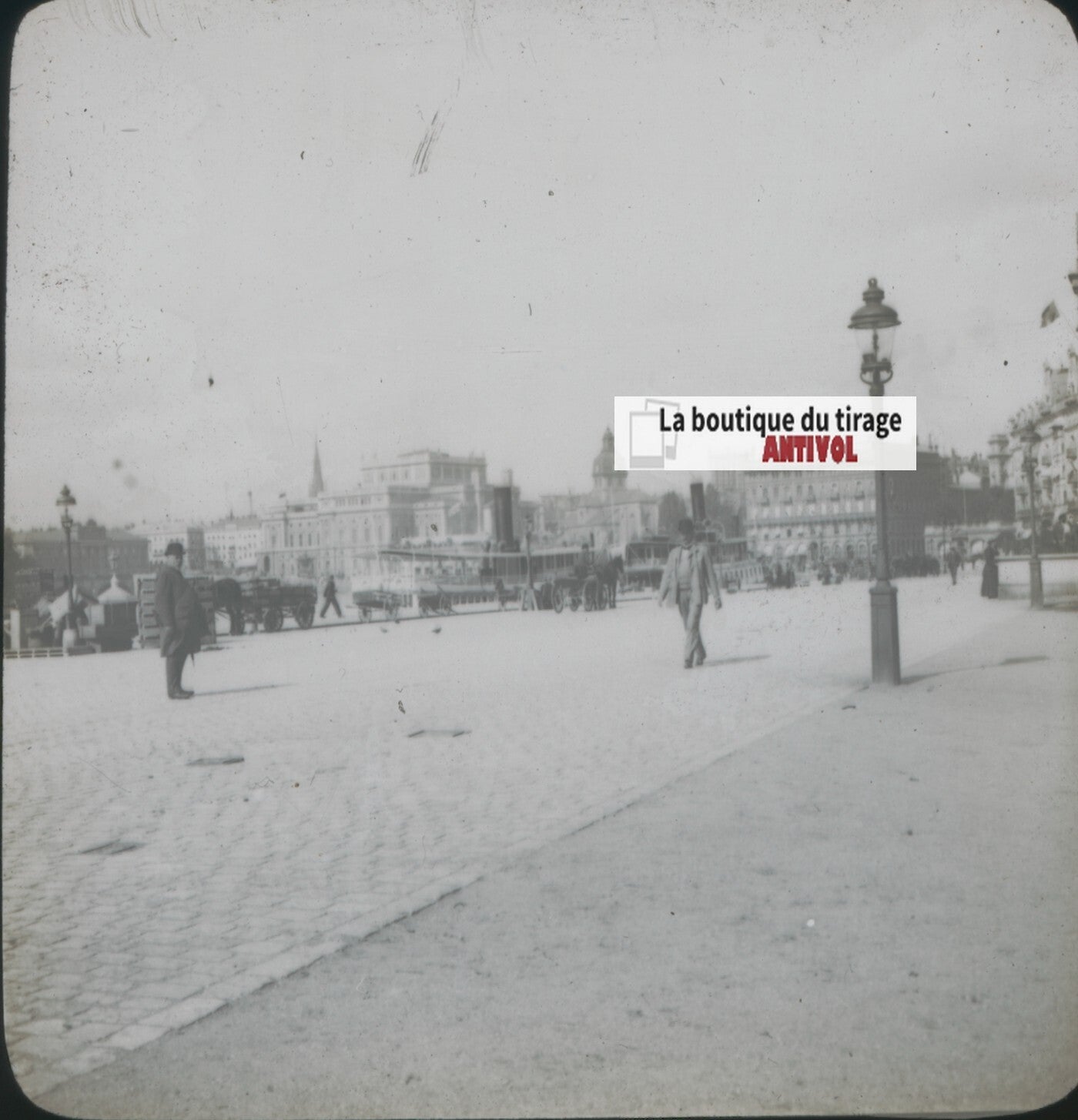 Stockholm, Suède, photo plaque de verre, noir & blanc, positif 8,5x10 cm
