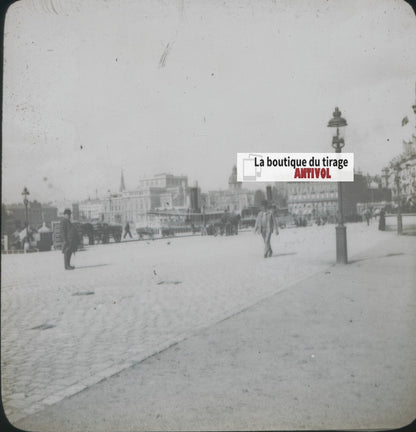 Stockholm, Suède, photo plaque de verre, noir & blanc, positif 8,5x10 cm
