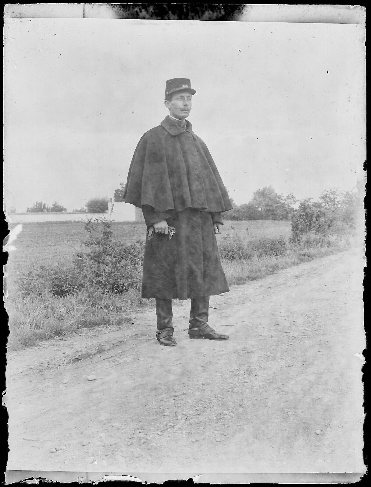 Plaque verre photo ancienne noir et blanc négatif 9x12 cm soldat Paul Thouverez