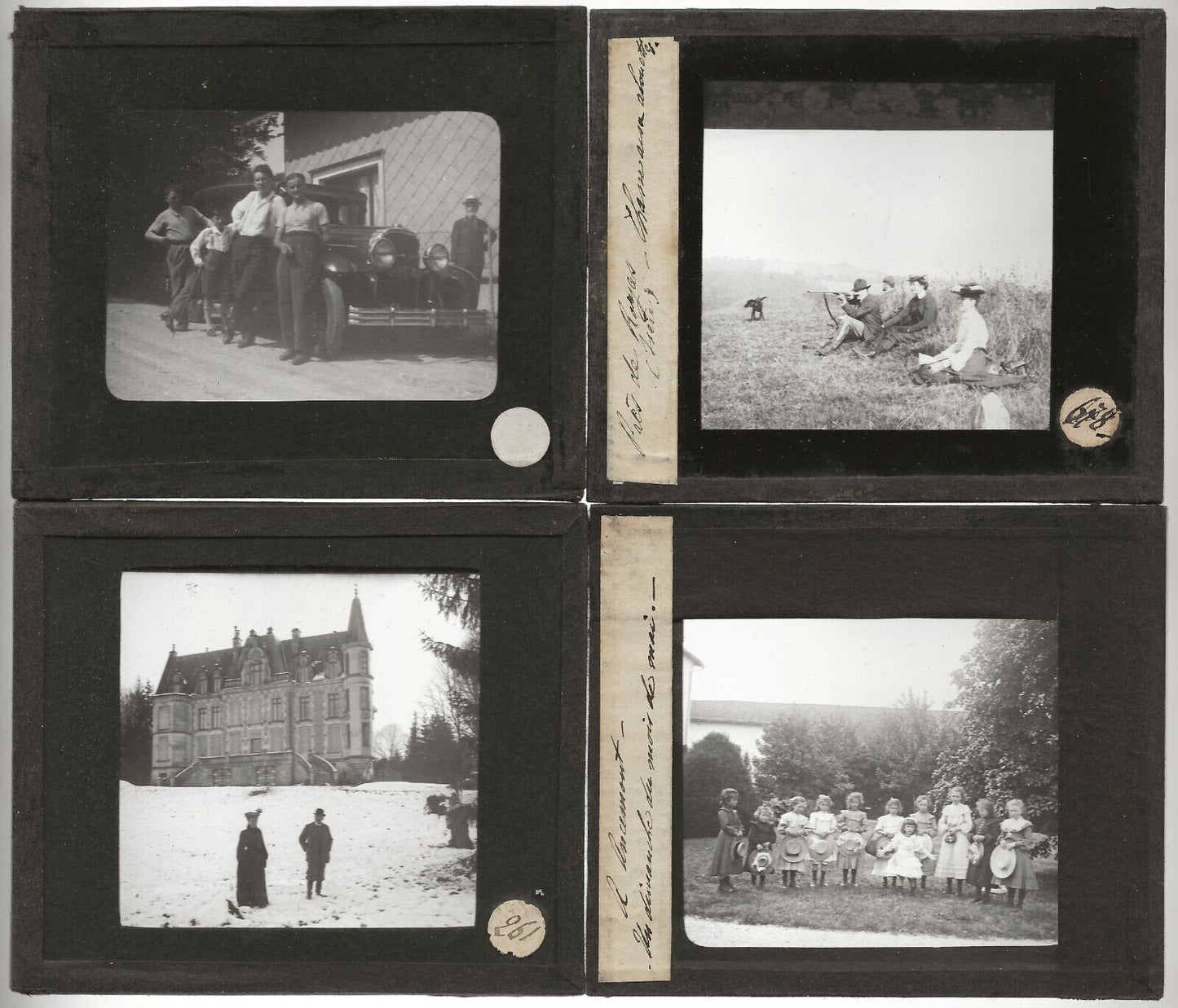 Scènes de vie, photos anciennes plaques de verre, lot 10 positifs 8,5x10 cm