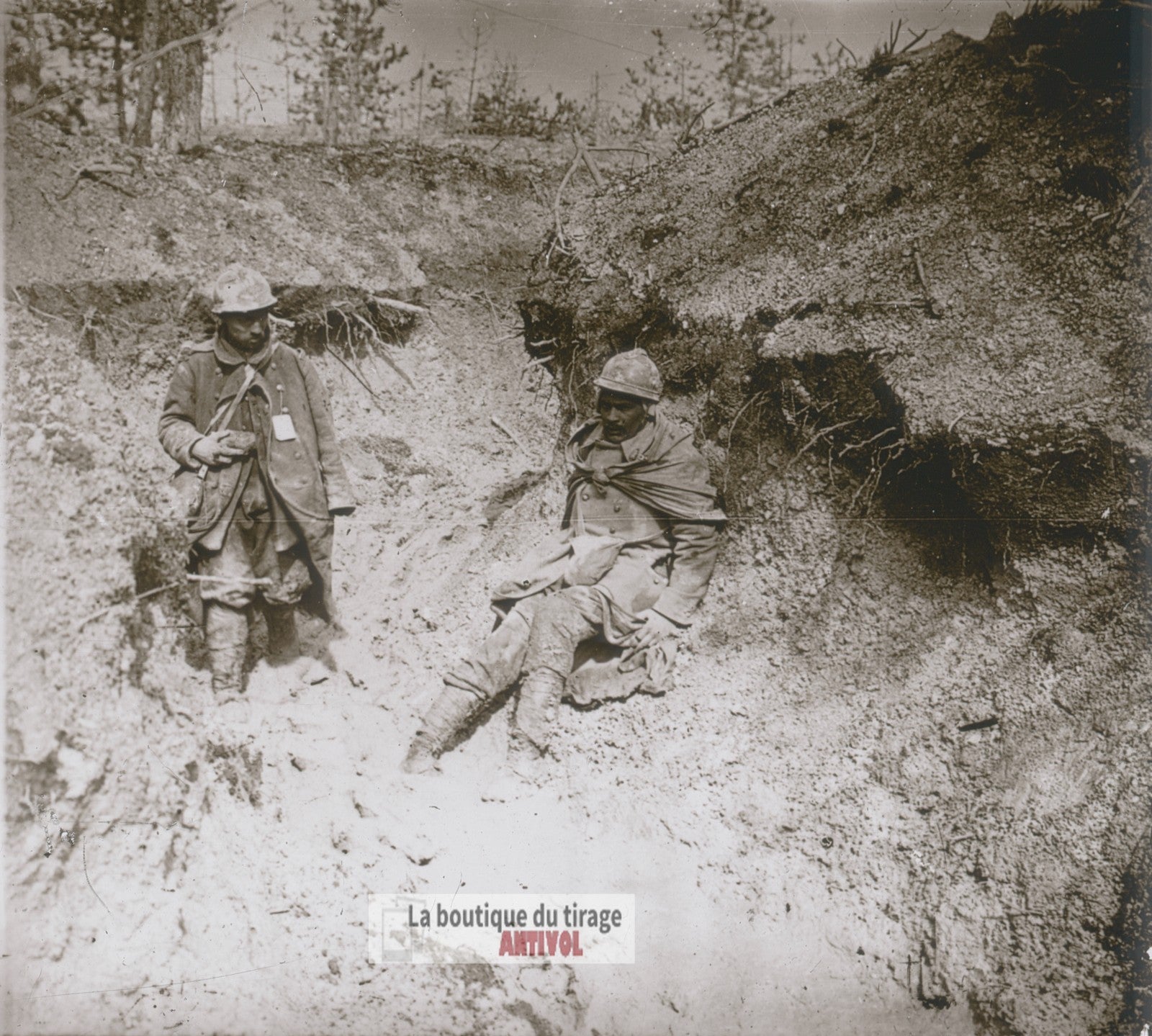 Verdun 1916, blessés, guerre WW1, plaque verre photo ancienne stéréo 6x13 cm